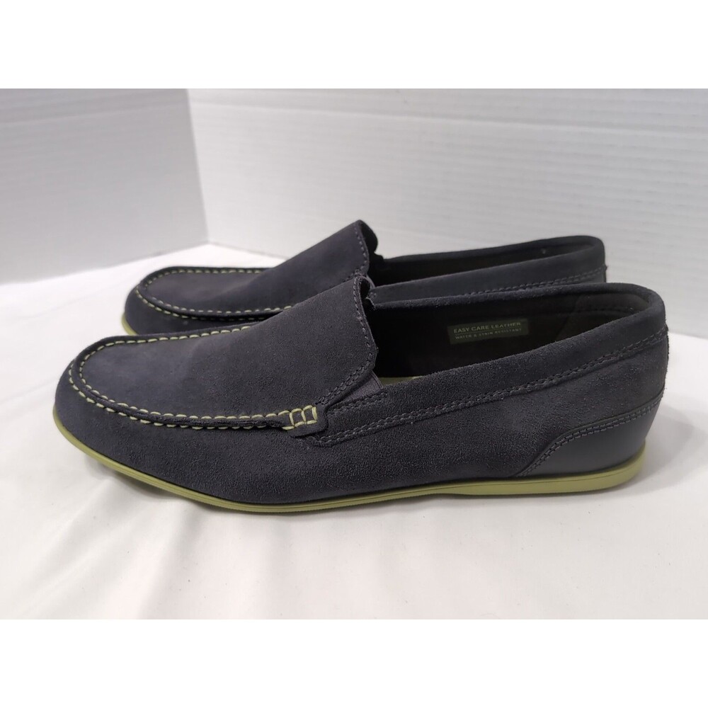 ROCKPORT TRU TECH shoes EASY CARE LEATHER MENS Size 10 LOAFER CASUAL Dark Gray